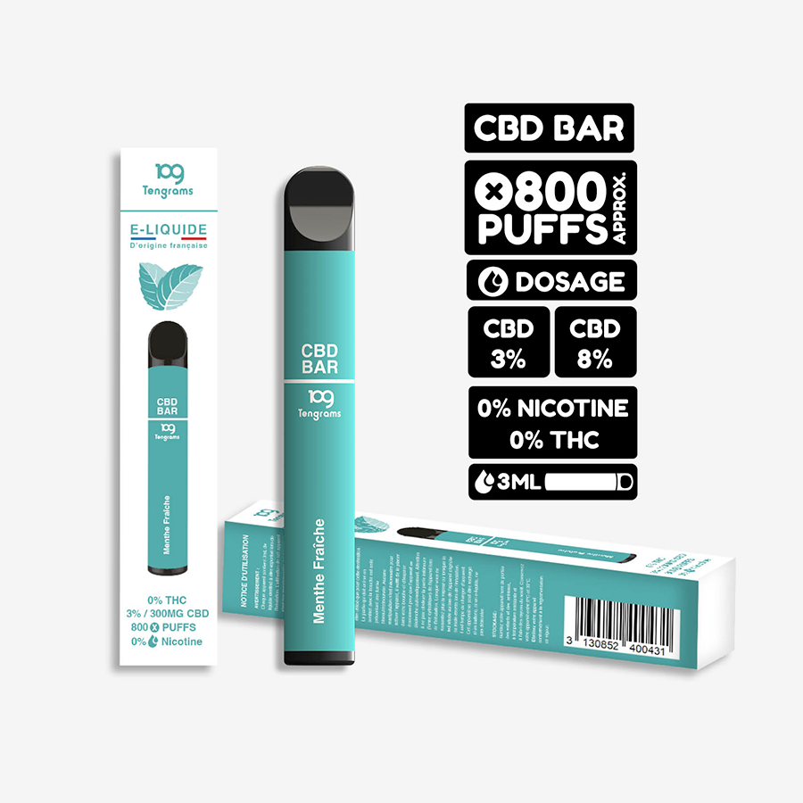 Puff CBD Menthe Fraîche - TENGRAMS - 300mg