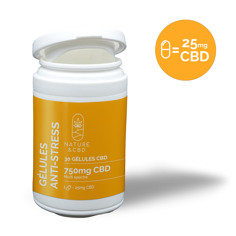 Gélules CBD Anti-Stress 25mg - NATURE & CBD