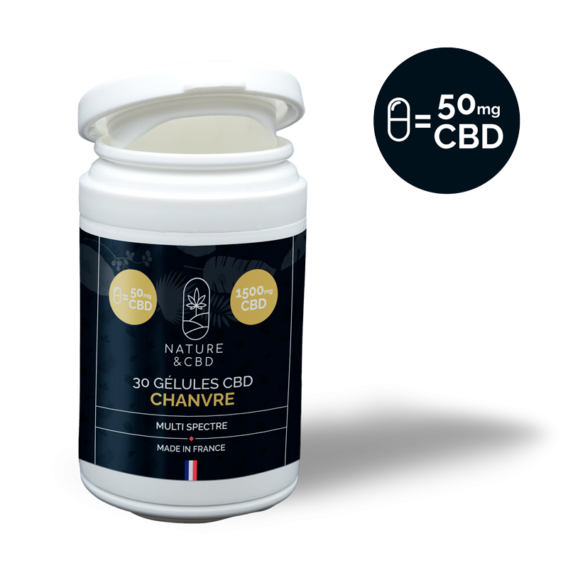 Gélules CBD au Chanvre 50mg - NATURE & CBD